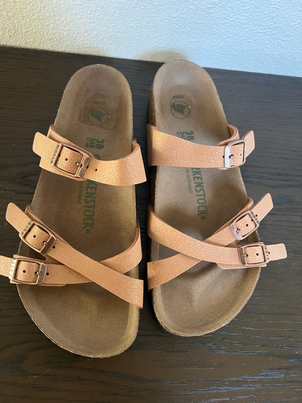 BIRKENSTOCK FRANCA VEGAN SANDALS  BROWN SIZE 38